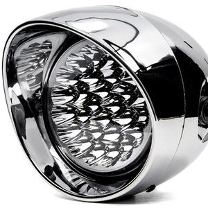 7" Chrome LED Motorcycle Headlight w/Side Mounting Running Light High/Lo Beam